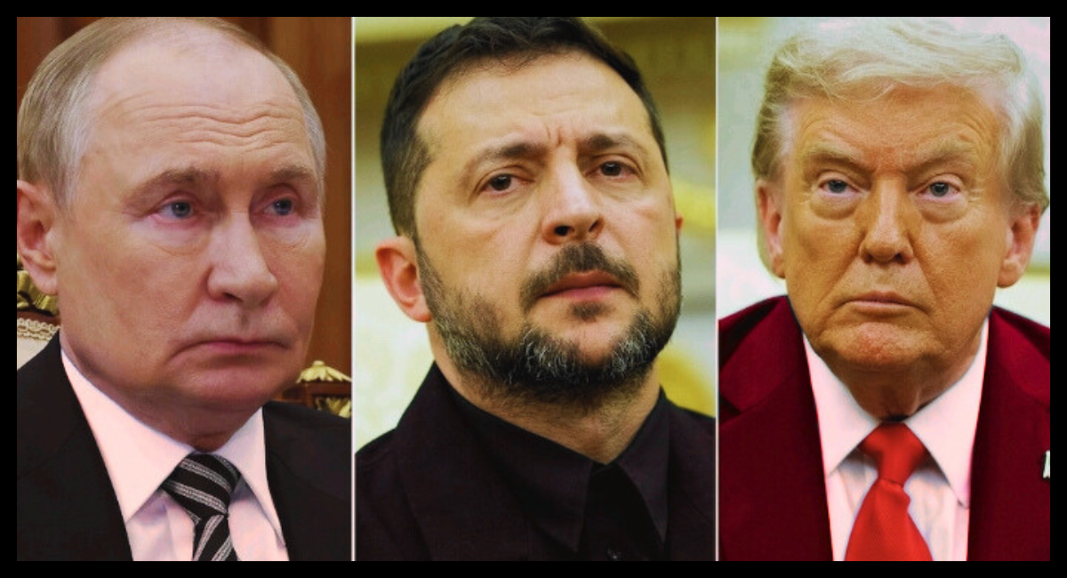 Trump, Zelenskyy and Putin peace talks image