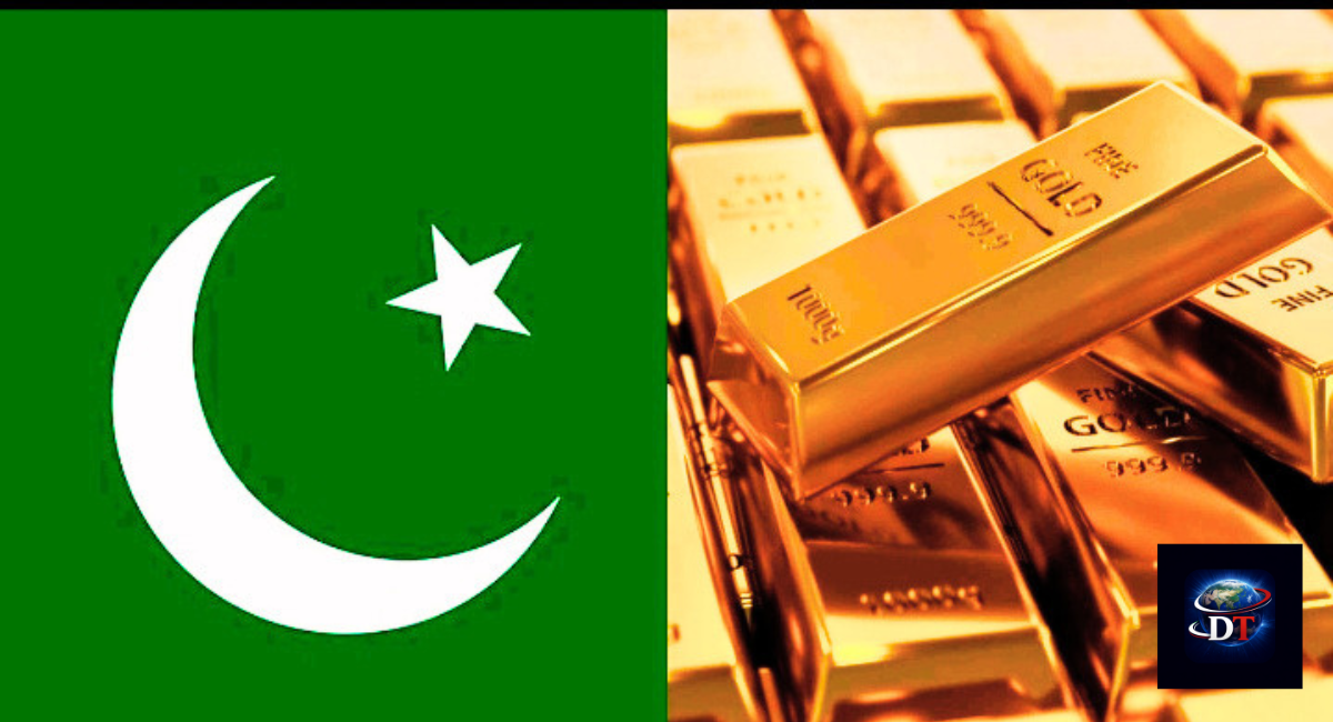 Pakistan Gold Reserves Strategy showing gold bars and dollar comparison