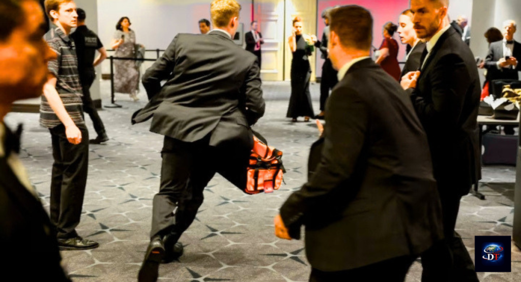Emergency response scene during Trump White House Dinner Shooting event
