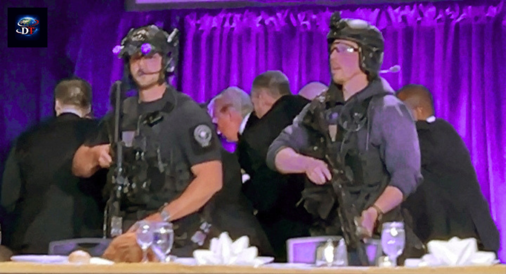 Emergency response scene during Trump White House Dinner Shooting event
