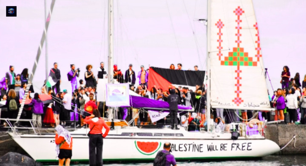 Humanitarian activists on Gaza aid flotilla after release in Crete