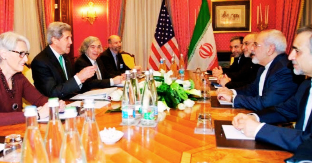 Senior officials during US-Iran Talks in Switzerland discussing peace negotiations