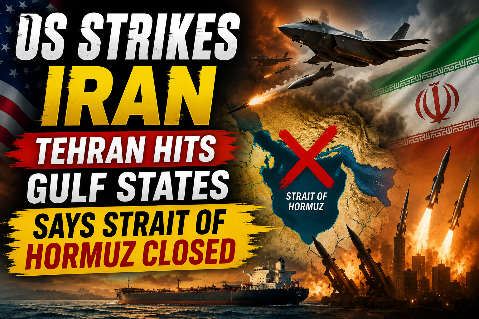 US strikes Iran, Tehran hits Gulf states, says Strait of Hormuz closed as military tensions rise across the Middle East