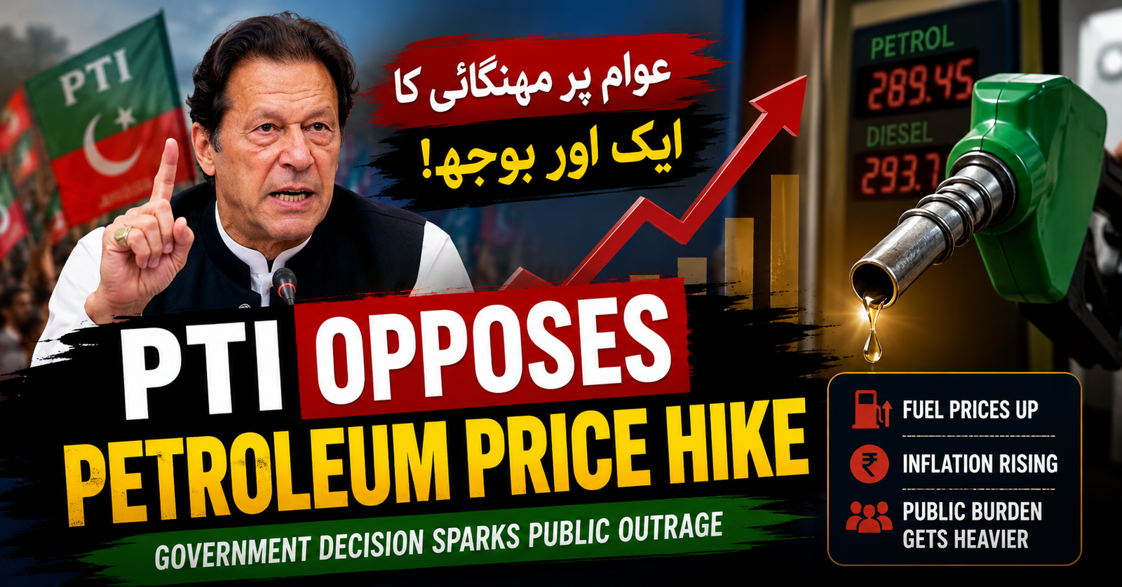 PTI opposes petroleum price hike as fuel prices increase in Pakistan
