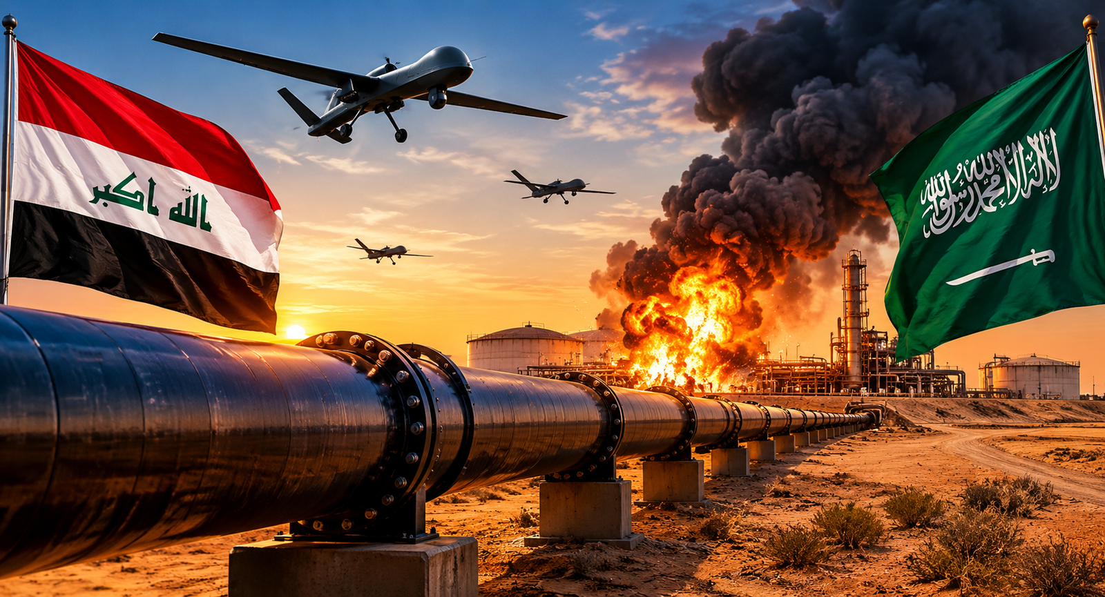 Saudi Oil Pipeline targeted by Iraqi drones